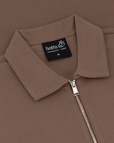 Half-Zip Textured Polo Shirt