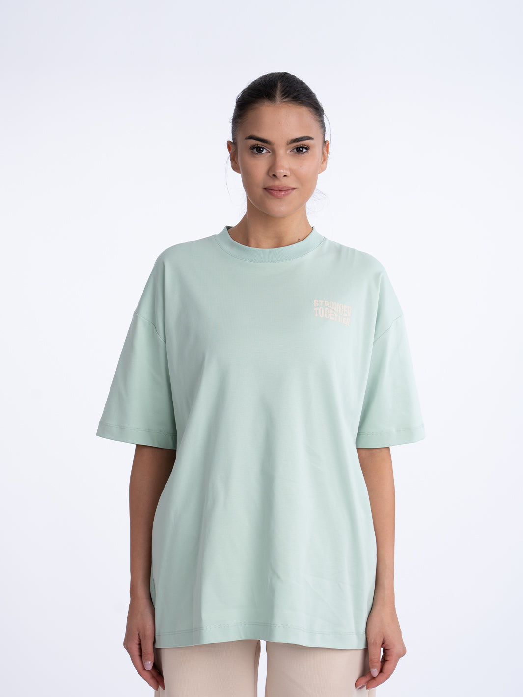 Women Oversized Stronger Together Graphic Tee
