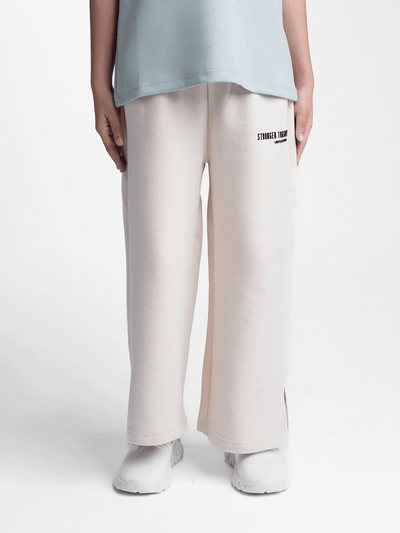 03KWP Girls Blended Cotton Wide-Leg Joggers