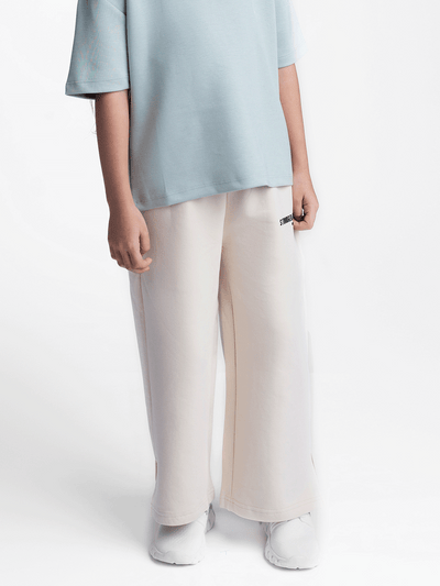 03KWP Girls Blended Cotton Wide-Leg Joggers