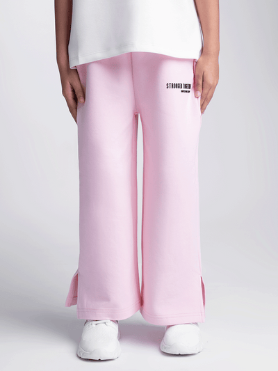 03KWP Girls Blended Cotton Wide-Leg Joggers