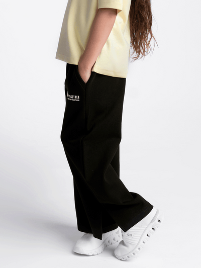 03KWP Girls Blended Cotton Wide-Leg Joggers