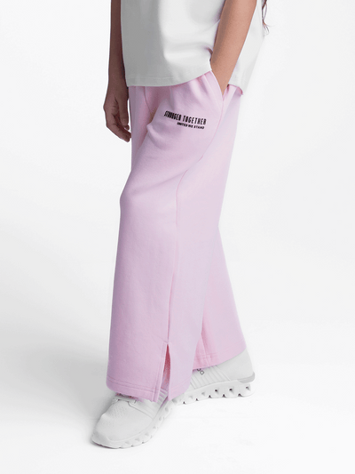 03KWP Girls Blended Cotton Wide-Leg Joggers