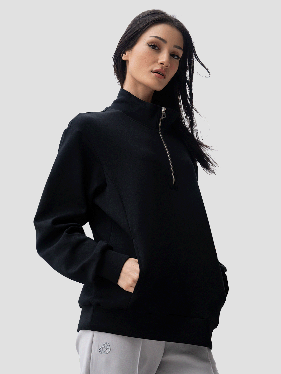 Half Zip Women Sweatshirt