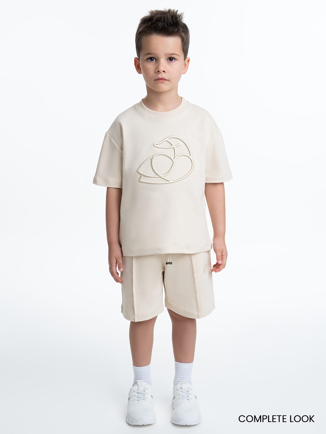 Kids OS Cotton Shorts with 3D Embroidery