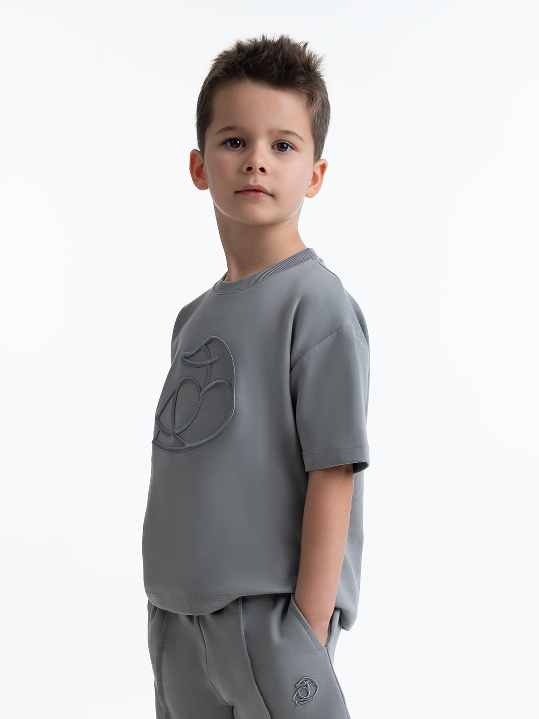 Kids OS Cotton T-Shirt with 3D Embroidery