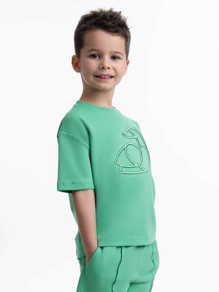 Kids OS Cotton T-Shirt with 3D Embroidery