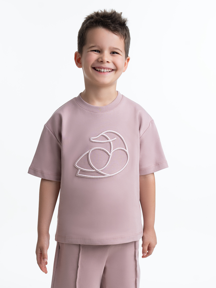 Kids OS Cotton T-Shirt with 3D Embroidery