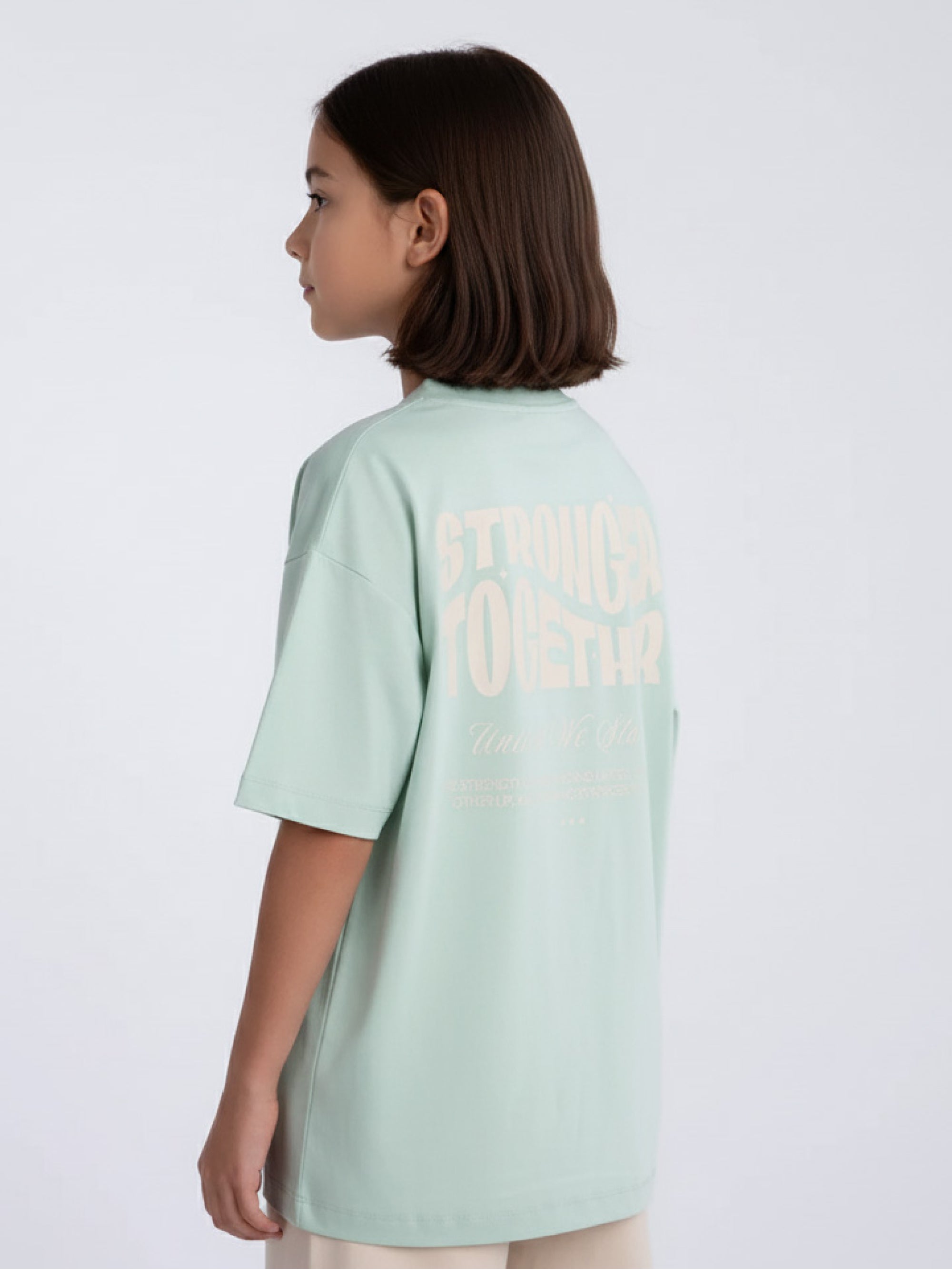 Kids Oversized Stronger Together Graphic Tshirt