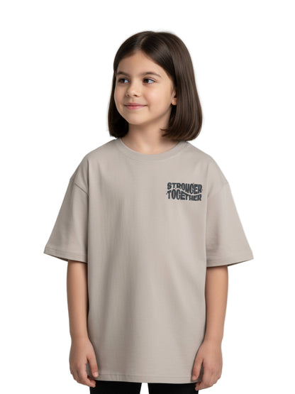 Kids Oversized Stronger Together Graphic Tshirt