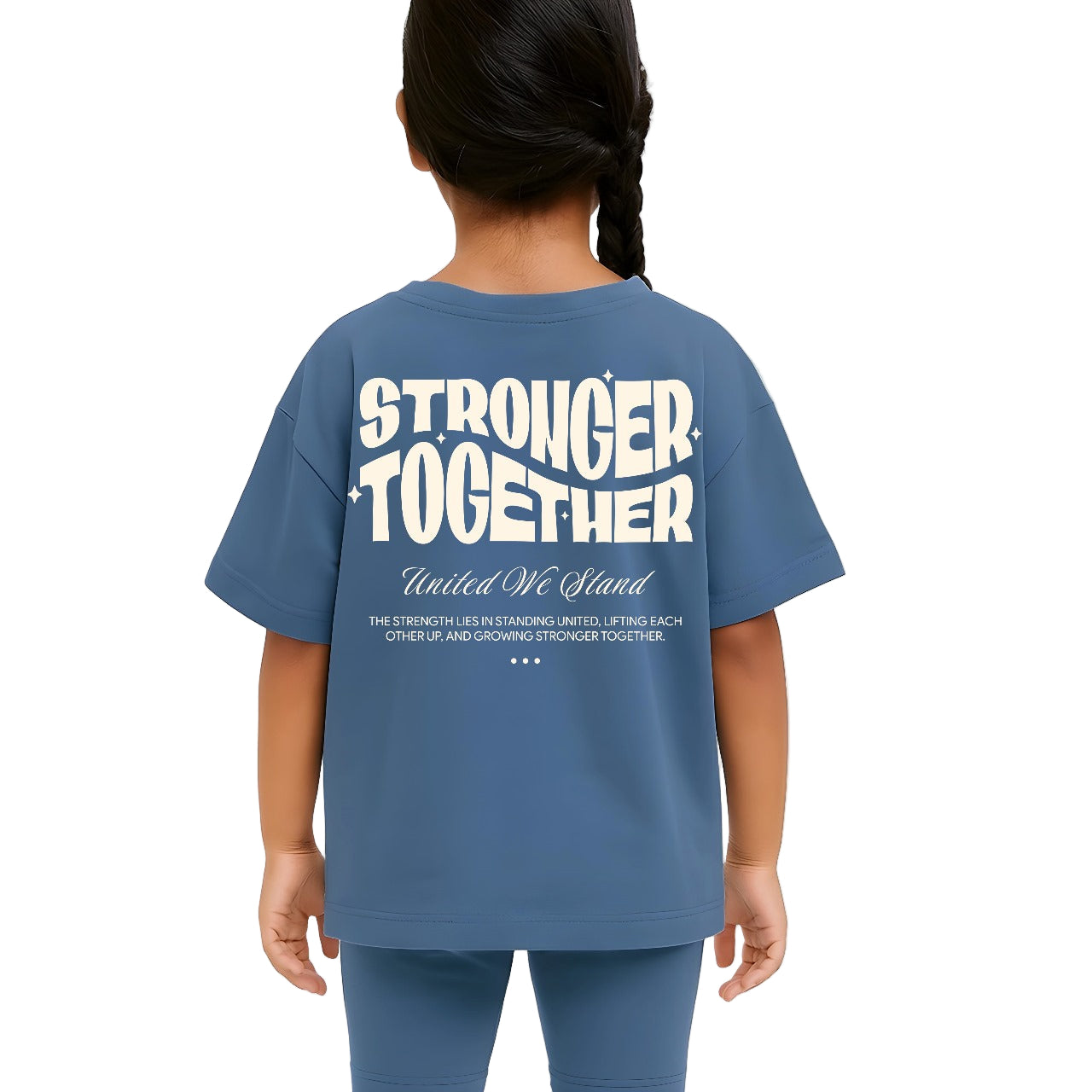 Kids Oversized Stronger Together Graphic Tshirt