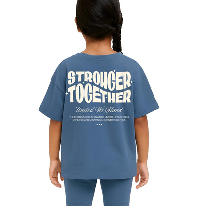 Kids Oversized Stronger Together Graphic Tshirt