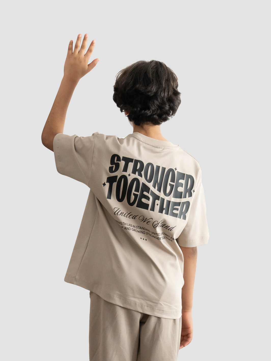 Kids Oversized Stronger Together Graphic Tshirt