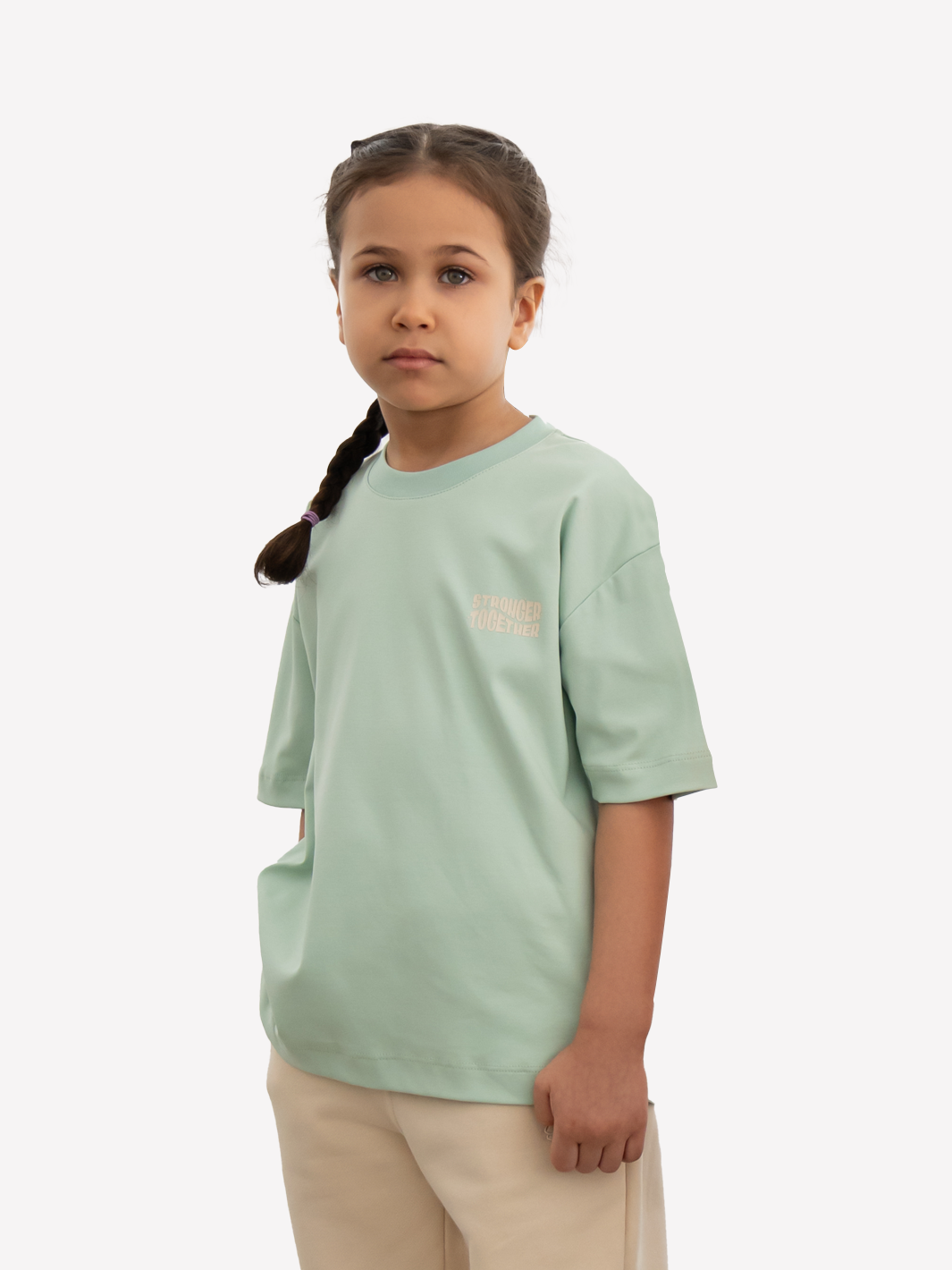 Kids Oversized Stronger Together Graphic Tshirt