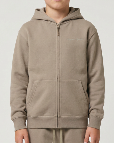 Embroidered Classic Full Zip Kids  Hoodie