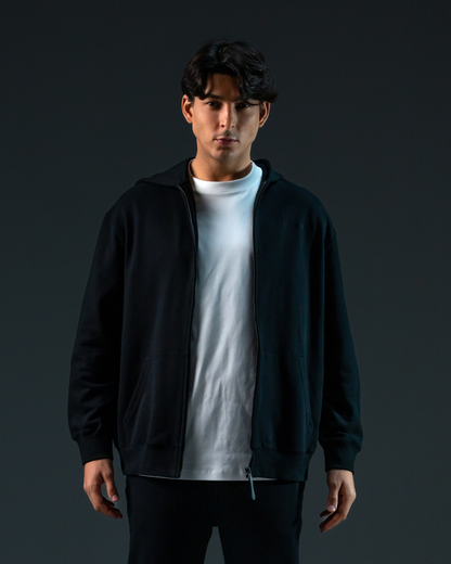 Embroidered Classic Full Zip Men Hoodie