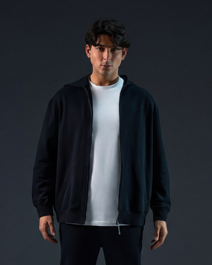 Embroidered Classic Full Zip Men Hoodie