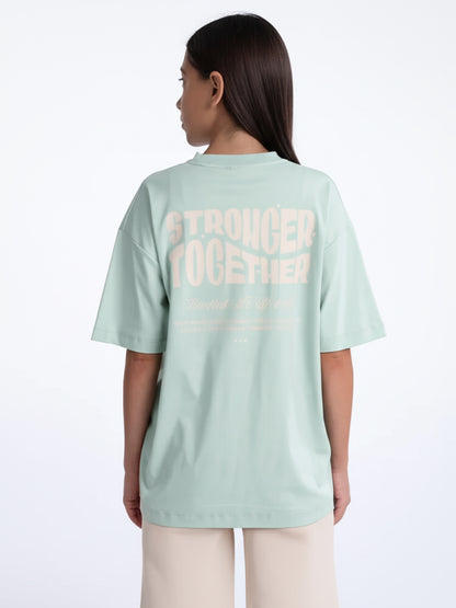 Kids Oversized Stronger Together Graphic Tshirt