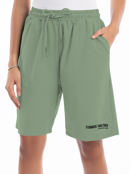 Women ADOS- Blended Cotton Shorts  Stronger Together