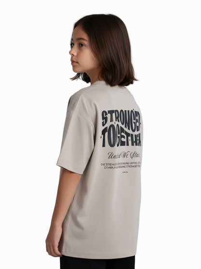 Kids Oversized Stronger Together Graphic Tshirt
