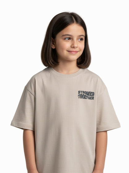 Kids Oversized Stronger Together Graphic Tshirt