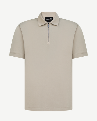 Half-Zip Textured Polo Shirt