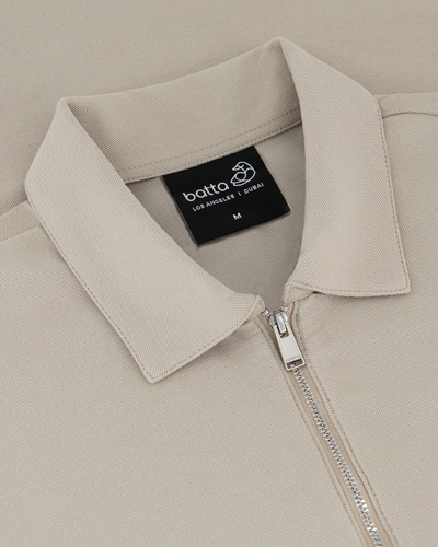 Half-Zip Textured Polo Shirt
