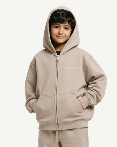 Embroidered Classic Full Zip Kids  Hoodie