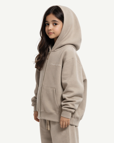 Embroidered Classic Full Zip Kids  Hoodie