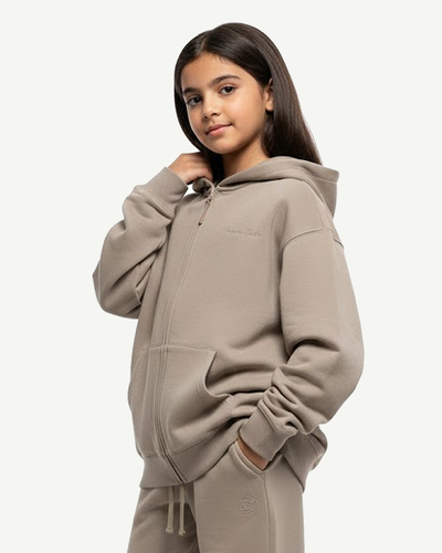 Embroidered Classic Full Zip Kids  Hoodie