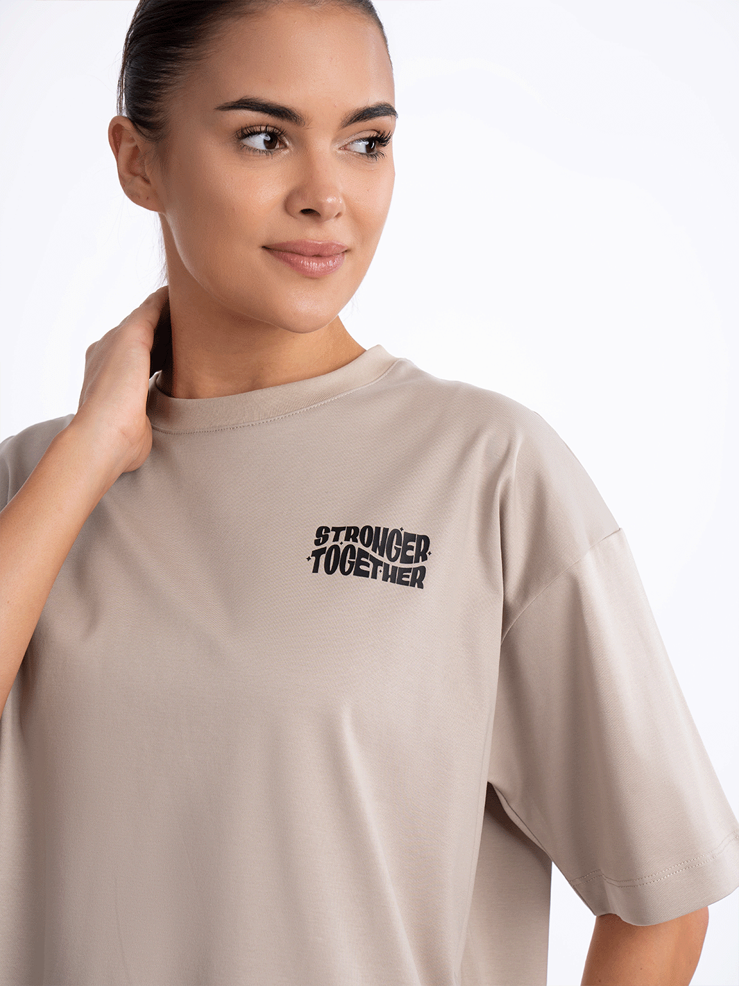 Women Oversized Stronger Together Graphic Tee