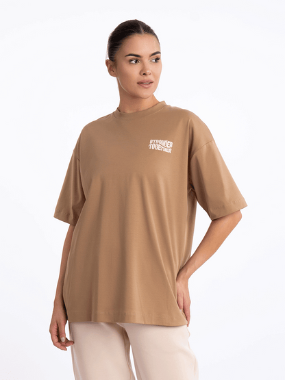 Women Oversized Stronger Together Graphic Tee