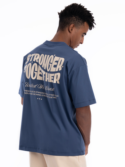 Men Oversized Stronger Together Graphic Tee