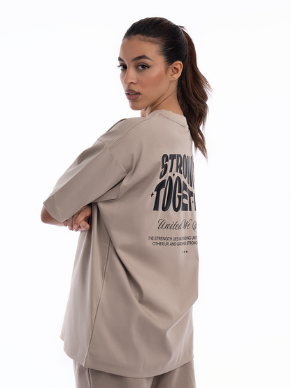 Women Oversized Stronger Together Graphic Tee