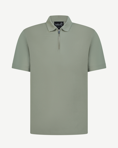 Half-Zip Textured Polo Shirt