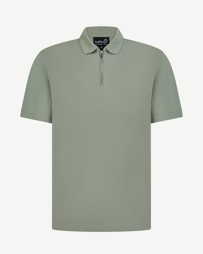 Half-Zip Textured Polo Shirt