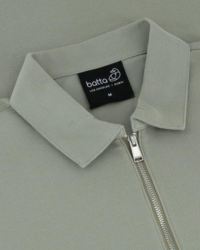Half-Zip Textured Polo Shirt