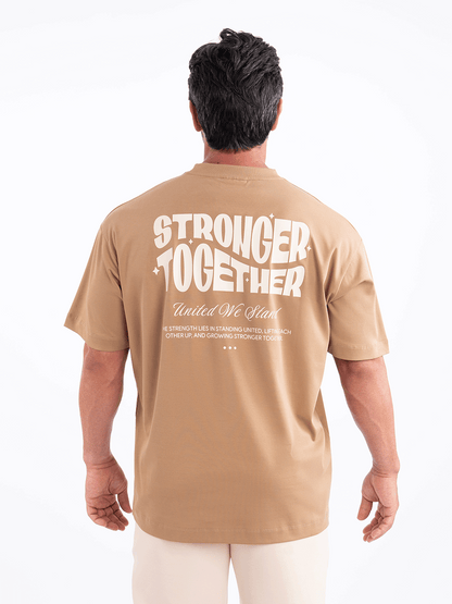 Men Oversized Stronger Together Graphic Tee