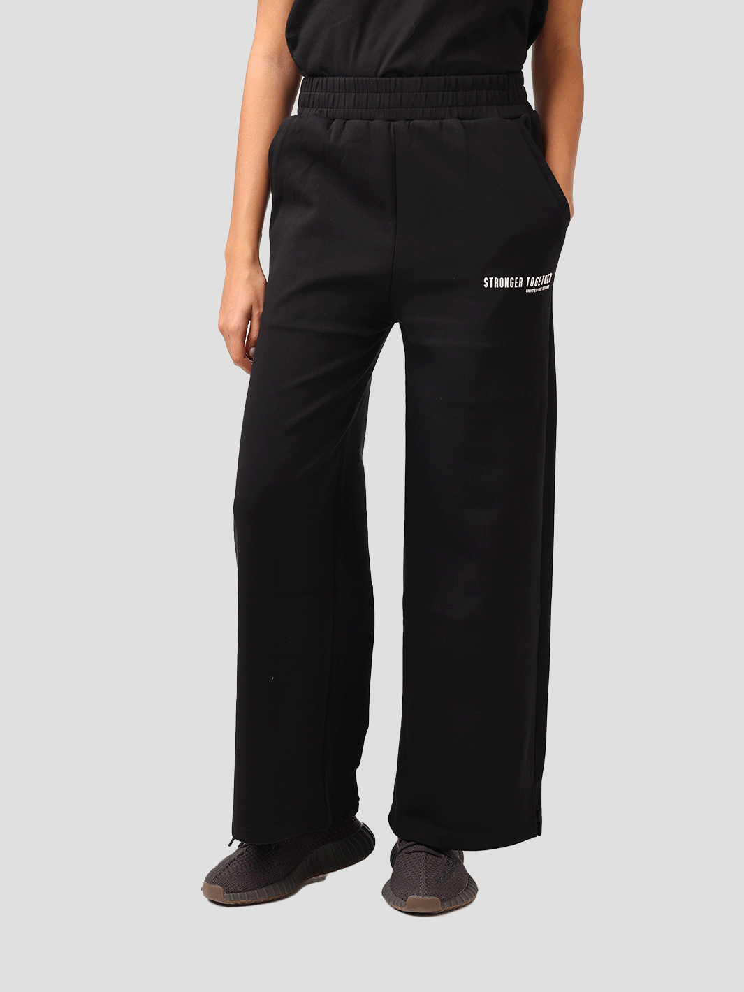 Women Wide High Waist Light Beige Pants