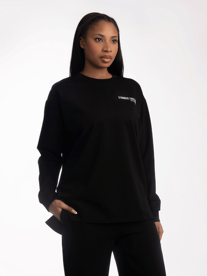 Women Oversized Long Sleeves Contrast Print