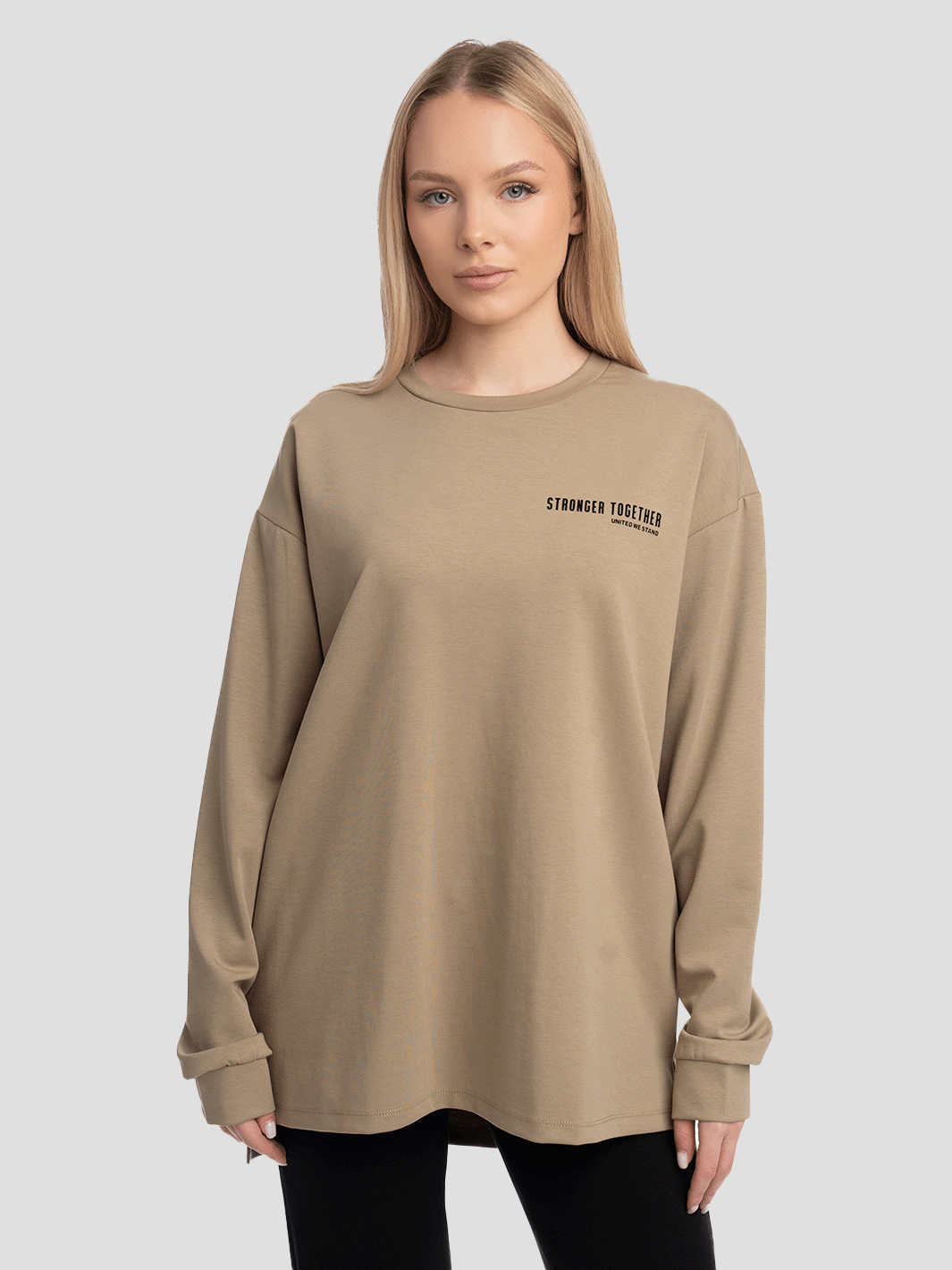 Women Oversized Long Sleeves Contrast Print