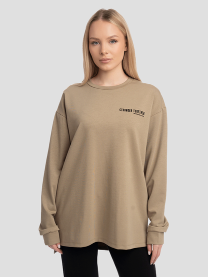 Women Oversized Long Sleeves Contrast Print