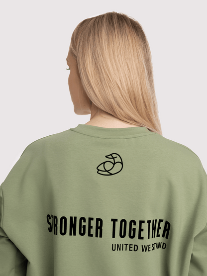 Women Oversized Long Sleeves Contrast Print