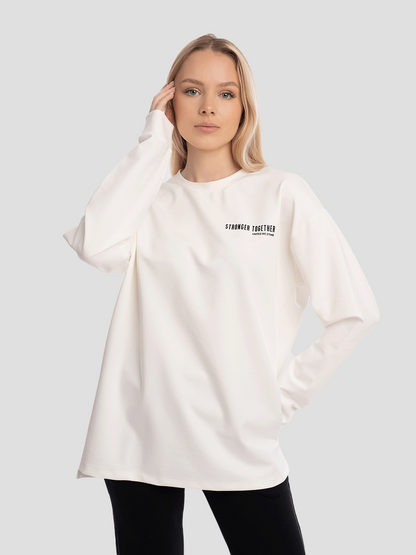 Women Oversized Long Sleeves Contrast Print