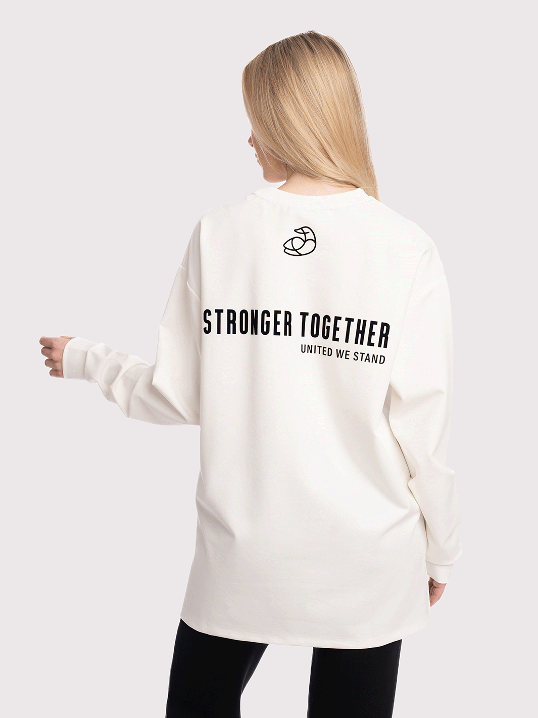 Women Oversized Long Sleeves Contrast Print