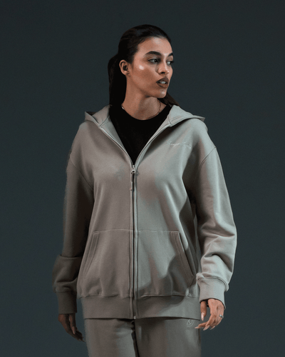 Embroidered Classic Full Zip Women Hoodie