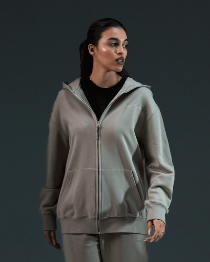 Embroidered Classic Full Zip Women Hoodie