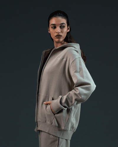 Embroidered Classic Full Zip Women Hoodie