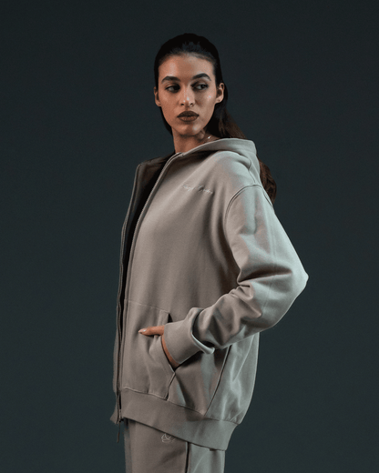 Embroidered Classic Full Zip Women Hoodie