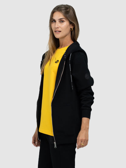 H07BK Black Zip Women Hoodie